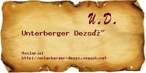 Unterberger Dezső névjegykártya